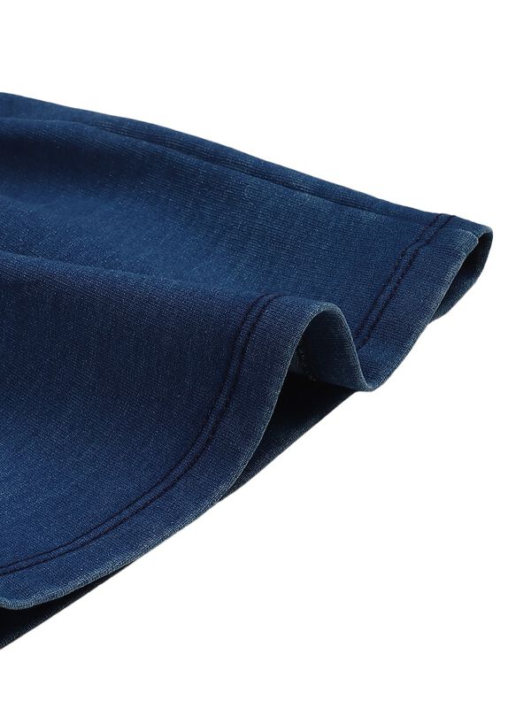 Girls Medium Blue Knitted Overall Skirt image number 3